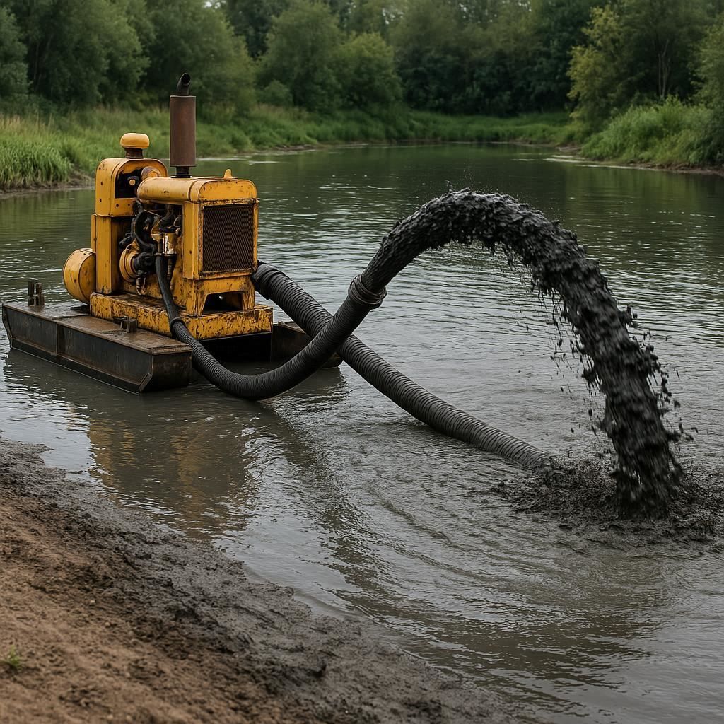 Очистка прудов и водоемов от ила в Тихвине